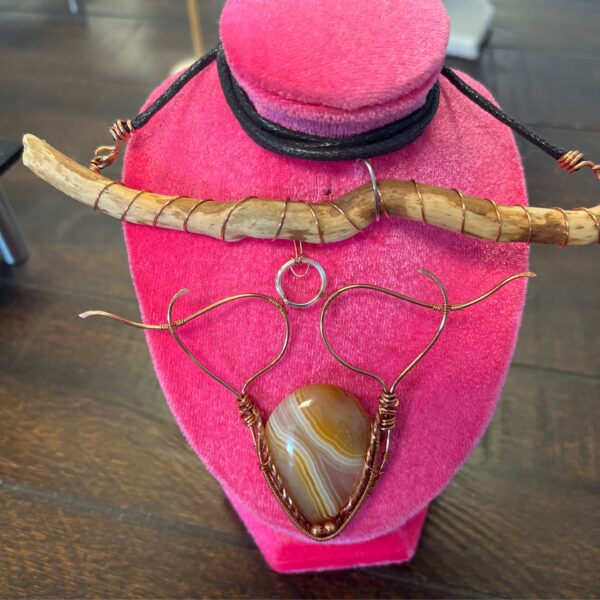 Yellow Agate Deer Pendant