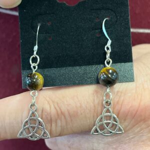 Triquetra Earrings Pewter Surgical Steel