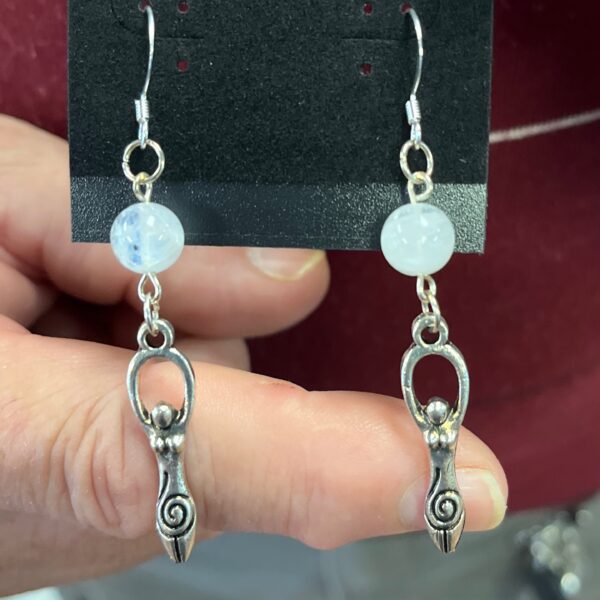 Goddess Earrings Pewter Surgical Steel