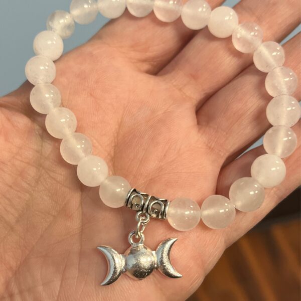White Agate Triple Moon Bracelet