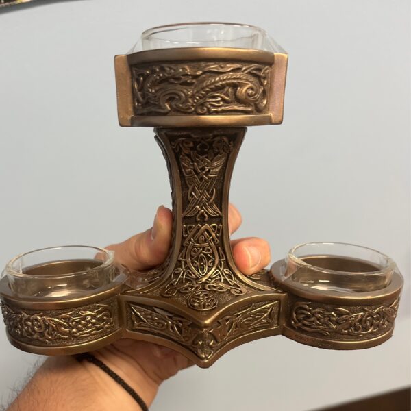 Mjolnir Triple Tealight Candle Holder