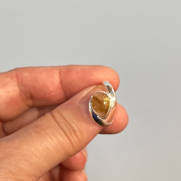 Golden Rutile Quartz Ring Sterling