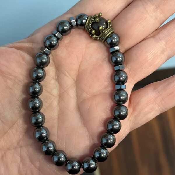 Hematite/Tiger’s Eye Crown Bracelet