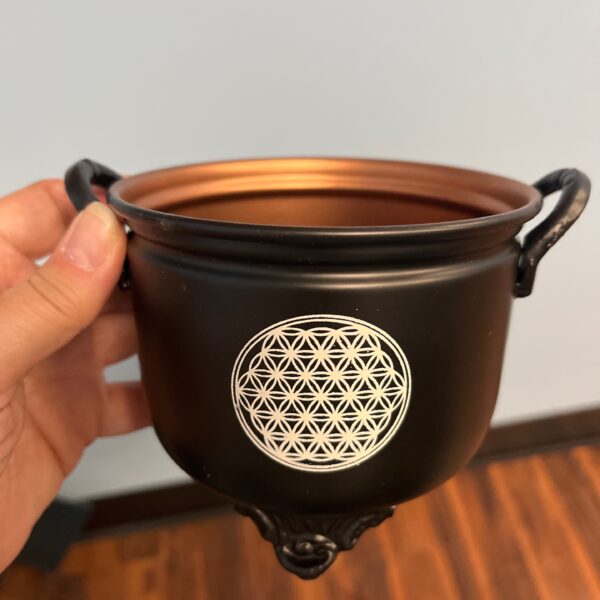 Flower of Life Metal Cauldron