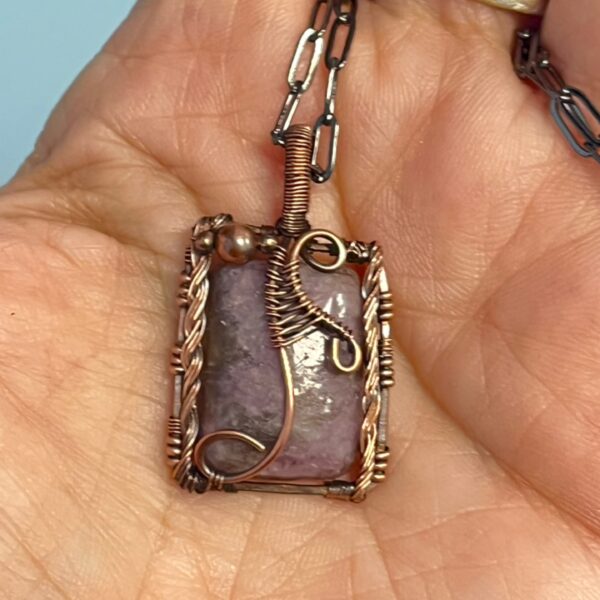 Lepidolite Copper Wire Amulet