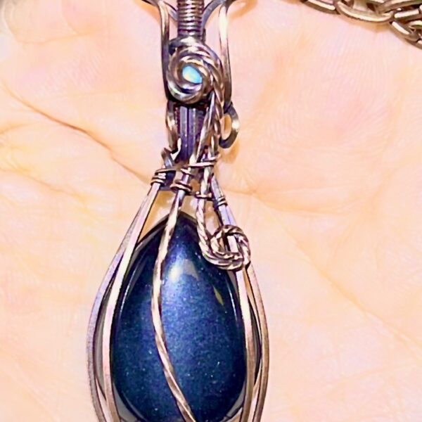 Obsidian & Rainbow Moonstone Copper Wire