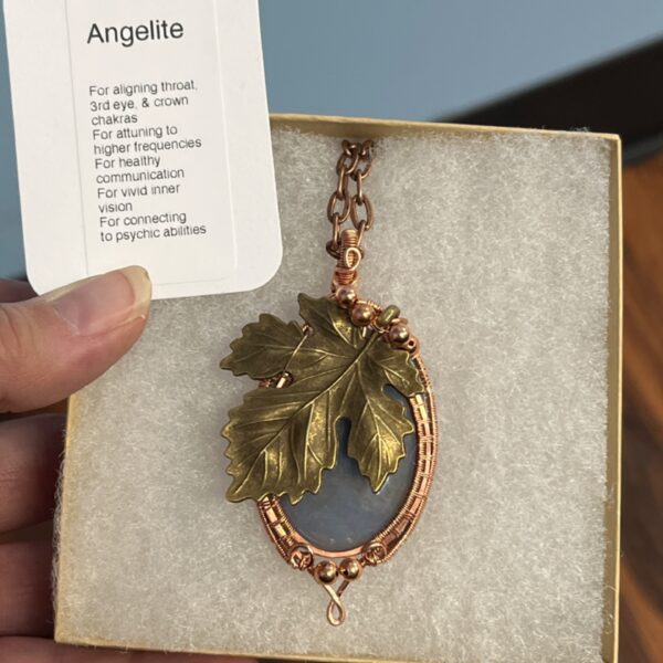 Angelite Leaf Copper Wire