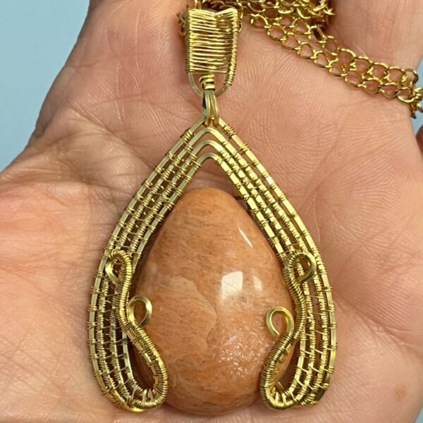 Peach Moonstone Brass/Bronze Pendant