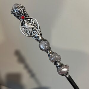 Rose Quartz Raven Wand
