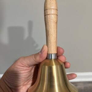 Wooden Handle Bell 6” Brass