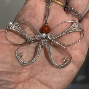 Jasper Butterfly Silver Coated/Sterling Silver
