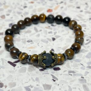 Tiger’s Eye/Tourmaline Crown Bracelet