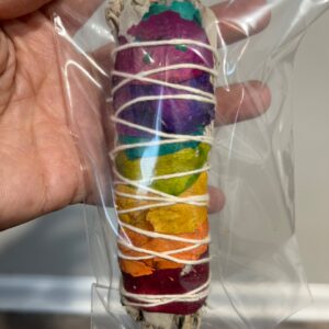 7 Chakras Smudge (White Sage & Rose Petals) 3-4”