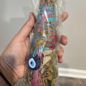 Rosemary Smudge w/Flowers & Evil Eye 7”